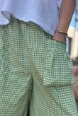 Arbi Gingham Pocket Culotte Pant Green